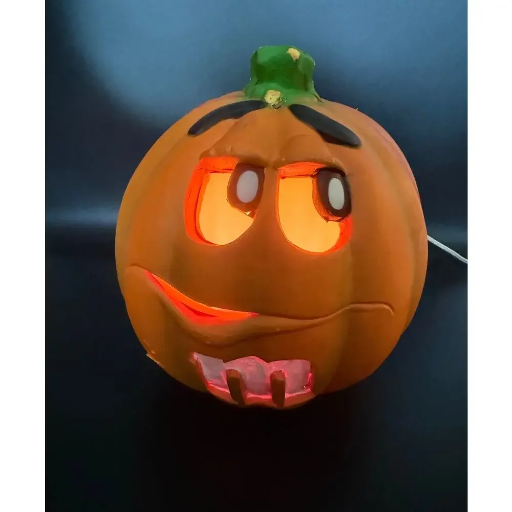 Vintage M&M Candy Light Up Pumpkin Jack o Lantern Blow Mold Halloween 1999